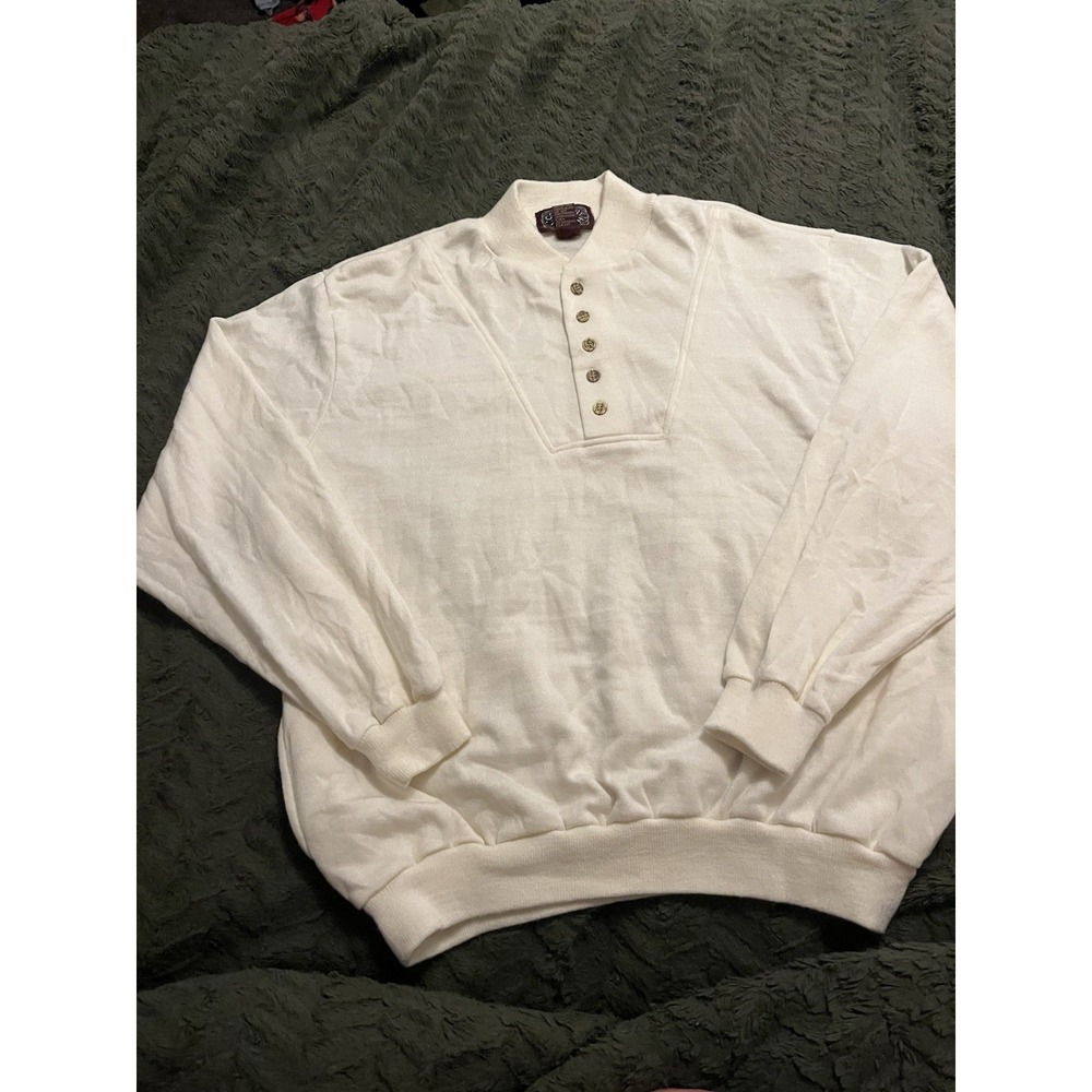 Country Touch Men's  Sweater with Buttoned Collar W/ Pockets Size Xl